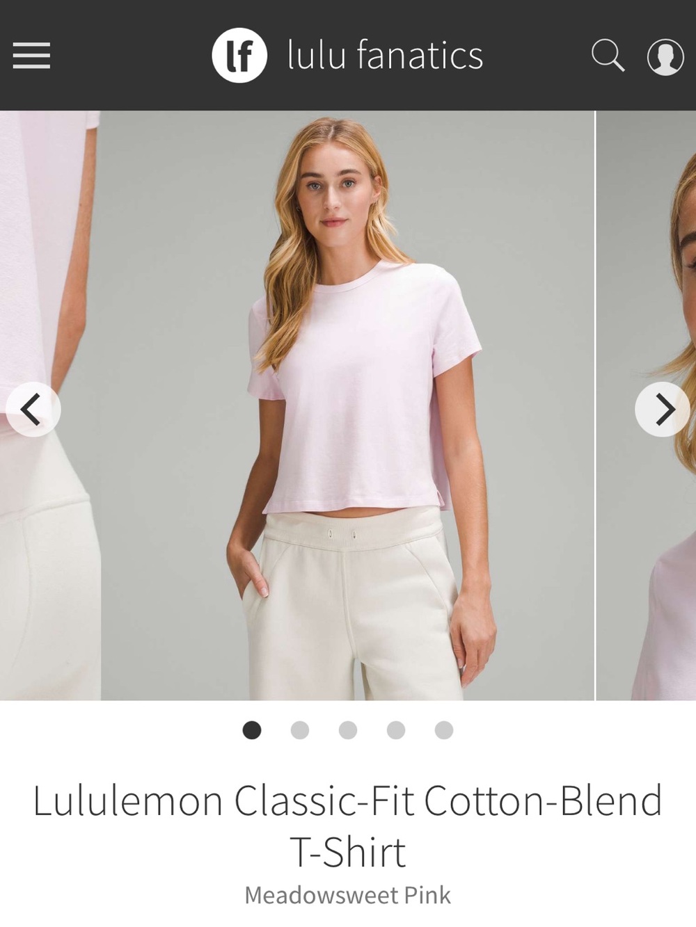 lululemon athletica Meadowsweet Pink Cropped Classic Tee